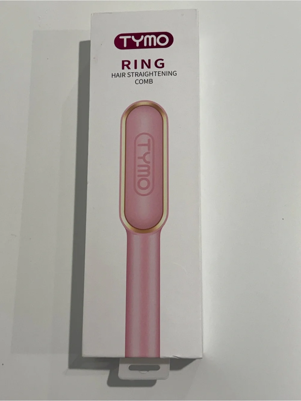 Tymo Ring Hair Straightening Comb - Black with Pink Accents